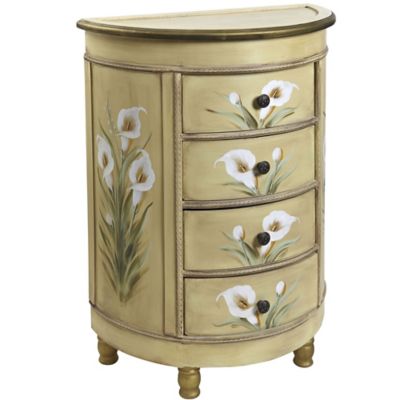 Image showing  Antique Accessory Table with Calla Lily Floral Art, 7013