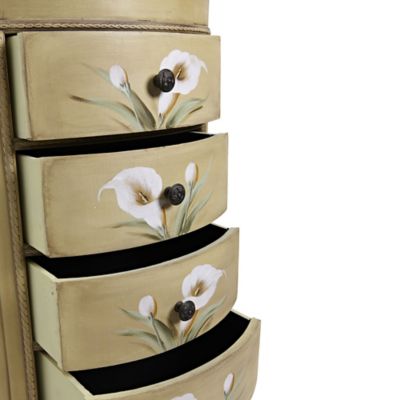 Image showing 6 th Nearly Natural Antique Accessory Table with Calla Lily Floral Art, 7013