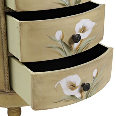 Image showing 9 th Nearly Natural Antique Accessory Table with Calla Lily Floral Art, 7013