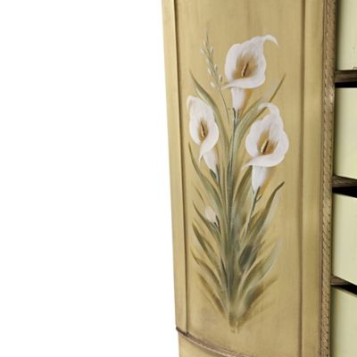 Image showing 10 th Nearly Natural Antique Accessory Table with Calla Lily Floral Art, 7013