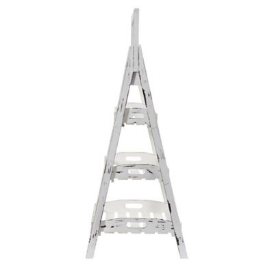 Image showing  3 ft. Whitewashed Farmhouse Storage Stand with Chalkboard