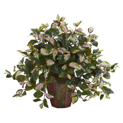 Nearly Natural 20 in. Artificial Hoya Plant in Decorative Planter