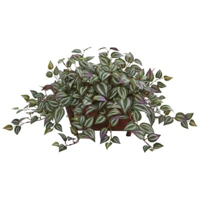 Nearly Natural 14 in. Wandering Jew Artificial Plant in Decorative Planter