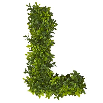 Image showing  12 in. Indoor/Outdoor 'Love' Artificial Boxwood Wall Decoration