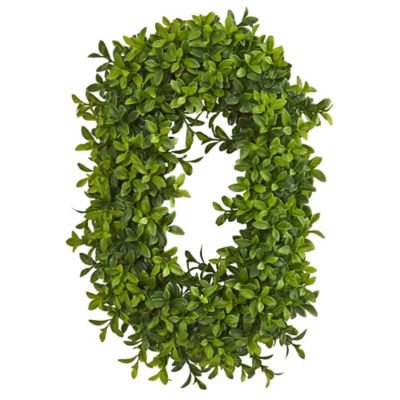 Image showing  12 in. Indoor/Outdoor 'Love' Artificial Boxwood Wall Decoration