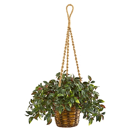 Nearly Natural 30 in. UV-Resistant Indoor/Outdoor Mini Melon Artificial Plant in Hanging Basket