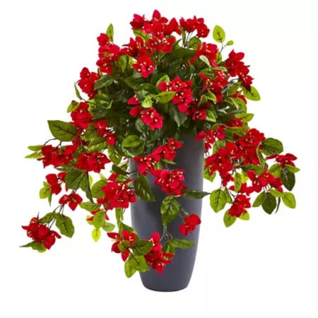 Nearly Natural 26'' Indoor/Outdoor UV Resistant Artificial Bougainvillea Plant in Planter Pot Artificial Plants & Flowers