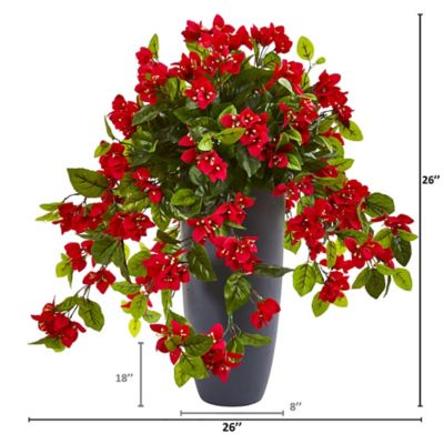 Image showing  26 in. UV-Resistant Indoor/Outdoor Artificial Bougainvillea Artificial Plant in Planter