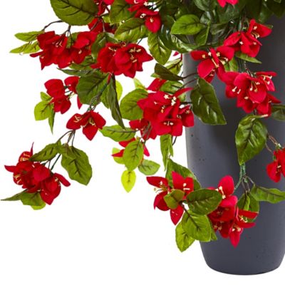 Image showing  26 in. UV-Resistant Indoor/Outdoor Artificial Bougainvillea Artificial Plant in Planter