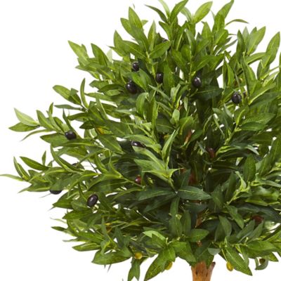 Image showing  34 in. UV-Resistant Indoor/Outdoor Artificial Olive Topiary Tree