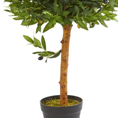 Image showing  34 in. UV-Resistant Indoor/Outdoor Artificial Olive Topiary Tree