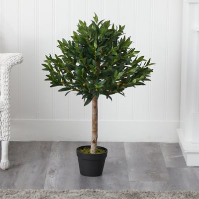 Image showing  34 in. UV-Resistant Indoor/Outdoor Artificial Olive Topiary Tree