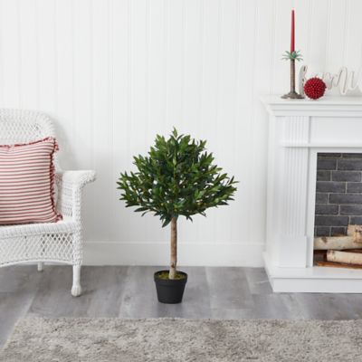 Image showing  34 in. UV-Resistant Indoor/Outdoor Artificial Olive Topiary Tree