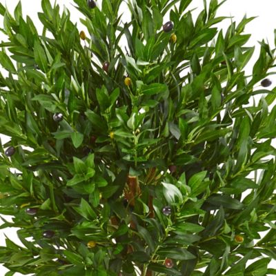 Image showing  58 in. Indoor/Outdoor UV-Resistant Artificial Olive Topiary Tree