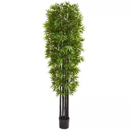 7 ft Almost Natural Indoor/Outdoor UV Resistant Artificial Bamboo Tree with Black Trunks Artificial Plants & Flowers