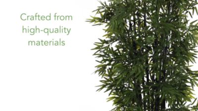 Image showing  7 ft. UV-Resistant Indoor/Outdoor Artificial Bamboo Tree with Black Trunks