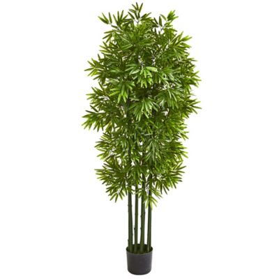 Nearly Natural 64 in. UV-Resistant Indoor/Outdoor Artificial Bamboo Tree with Green Trunks