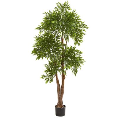 Nearly Natural 69 in. UV-Resistant Indoor/Outdoor Ruscus Artificial Tree