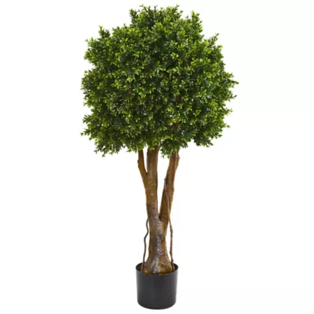 Nearly Natural 46 in UV Resistant Indoor/Outdoor Artificial Boxwood Topiary Tree Artificial Plants & Flowers