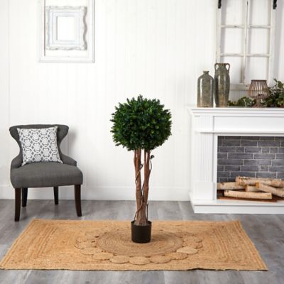 Image showing  46 in. Artificial Indoor/Outdoor UV-Resistant Boxwood Topiary Tree
