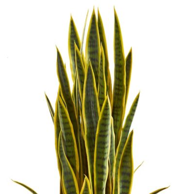 Image showing  3.5 ft. Sansevieria Artificial Plant in Slate Planter