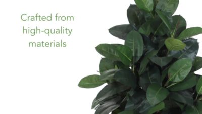 Image showing  56 in. Artificial Rubber Tree in Black Planter