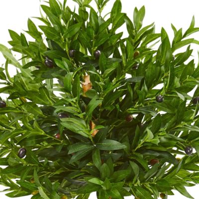 Image showing  38 in. UV-Resistant Indoor/Outdoor Artificial Olive Topiary Tree in Bowl Planter