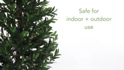 Image showing  67 in. UV-Resistant Indoor/Outdoor Olive Cone Topiary Artificial Tree in Slate Planter