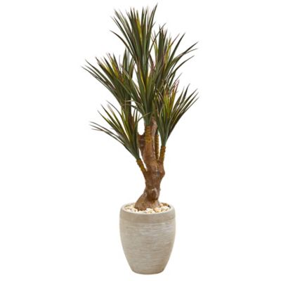 Nearly Natural 50 in. UV-Resistant Indoor/Outdoor Artificial Yucca Tree in Planter
