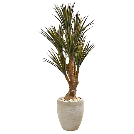 Nearly Natural 50 in. UV-Resistant Indoor/Outdoor Artificial Yucca Tree in Planter