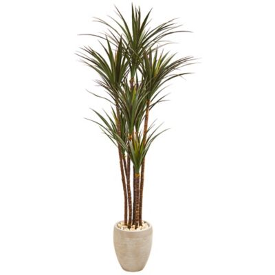 Nearly Natural 68 in. UV-Resistant Indoor/Outdoor Artificial Giant Yucca Tree in Planter