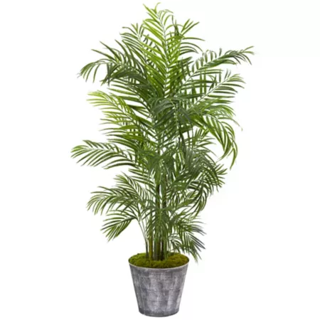 Nearly Natural 63-inch UV Resistant Indoor/Outdoor Artificial Areca Palm Tree in Decorative Pot Artificial Plants & Flowers