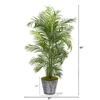 Image showing  63 in. UV-Resistant Indoor/Outdoor Artificial Areca Palm Tree in Decorative Planter