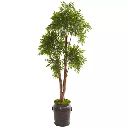 Nearly Natural 82-inch UV Resistant Artificial Ruscus Tree Indoor/Outdoor in Planter Artificial Plants & Flowers