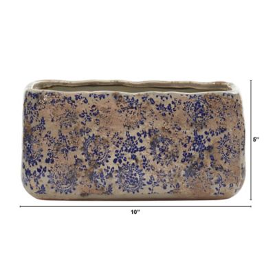 Image showing  10 in. Tuscan Ceramic Rectangle Planter, 0718-S1