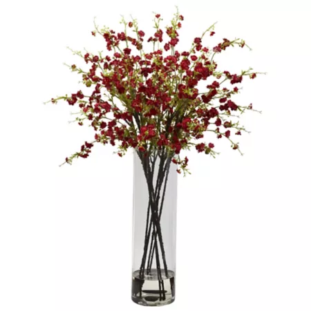 Nearly Natural 38 in Giant Red Silk Cherry Blossom Arrangement Artificial Plants & Flowers