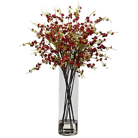 Nearly Natural 38 in. Red Giant Cherry Blossom Silk Flower Arrangement