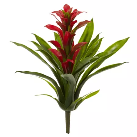 Nearly Natural 15" Red Bromeliad Artificial Flower Set 4 Piece Artificial Plants & Flowers