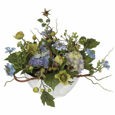 Nearly Natural 20 in. Artificial Hydrangea Centerpiece