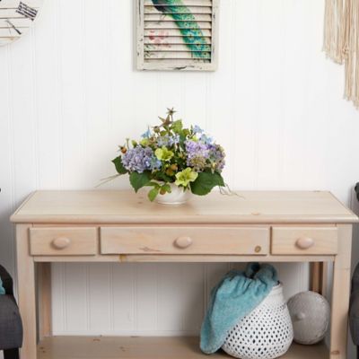 Image showing 2 th Nearly Natural 20 in. Artificial Hydrangea Centerpiece