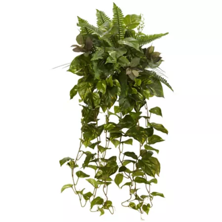 Nearly Natural 36 in Mixed Greenery Artificial Hanging Plant Set 2 Pieces. Artificial Plants & Flowers