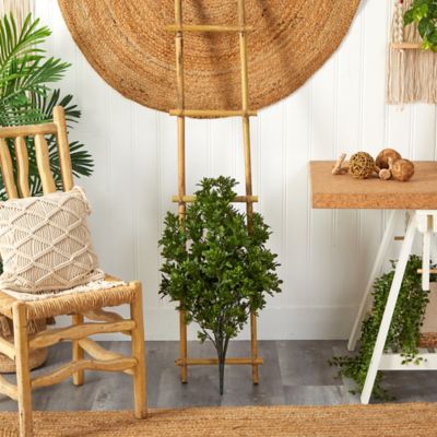 Image showing  2.5 ft. UV-Resistant Indoor/Outdoor Artificial Tea Leaf Plant