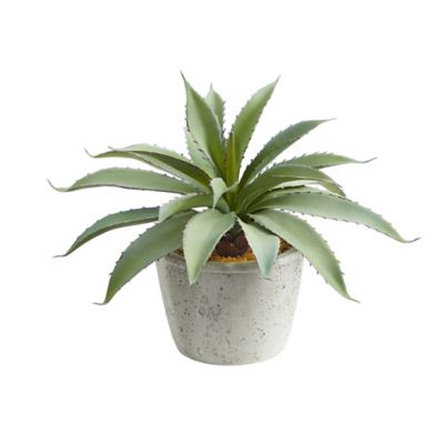 Nearly Natural 9 in. Aloe Succulent Artificial Plant