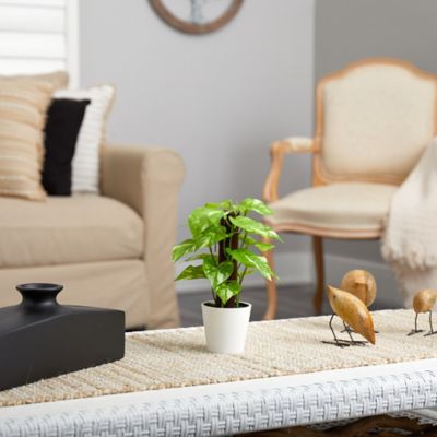 Image showing  9 in. Real Touch Pothos Artificial Plant in White Planter