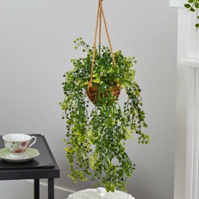 Image showing  20 in. Baby Tear Artificial Plant in Hanging Basket