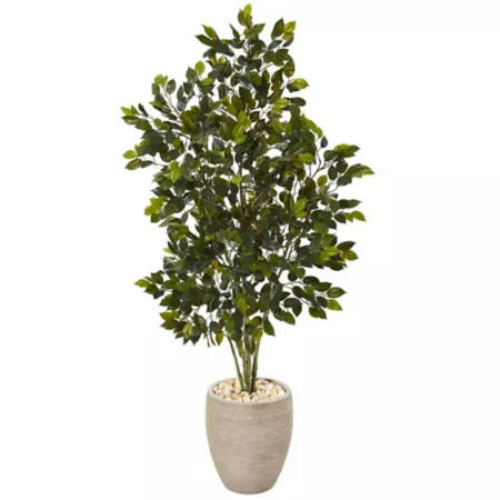 Nearly Natural 53" Artificial Ficus in Sand Planter Artificial Plants & Flowers