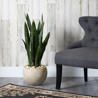 Image showing  32 in. Sansevieria Artificial Plant in Sand Planter
