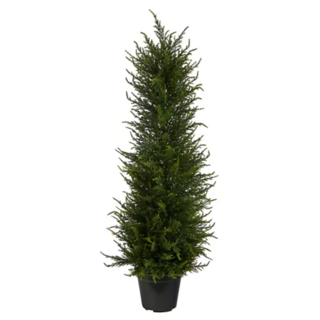 2.5 ft Indoor/Outdoor UV Resistant Artificial Cypress Tree Near Natural Artificial Plants & Flowers