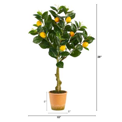 Image showing  28 in. Artificial Lemon Tree in Decorative Planter