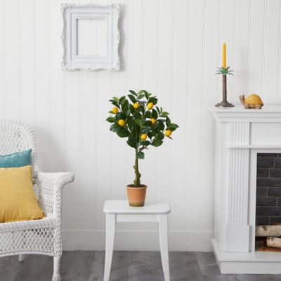 Image showing  28 in. Artificial Lemon Tree in Decorative Planter